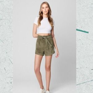 Blank NYC Women's suede Leather shorts in Rosemary Fully lined Size 26 or 29 NWT